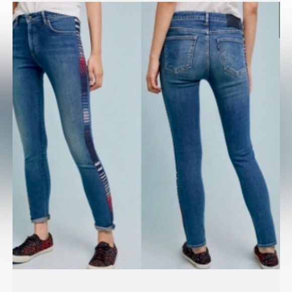 Anthropologie Jeans LEVIS MADE CRAFTED Denim 721 Embroider HighRise Skinny NWT - Picture 1 of 5